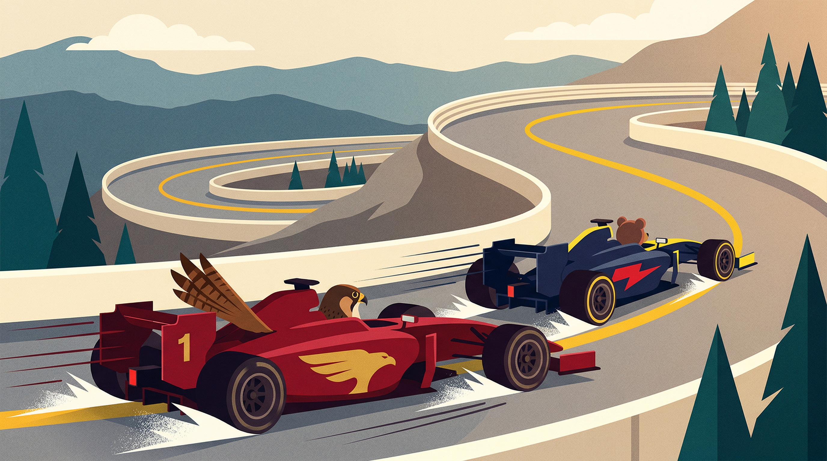 Race scene illustration